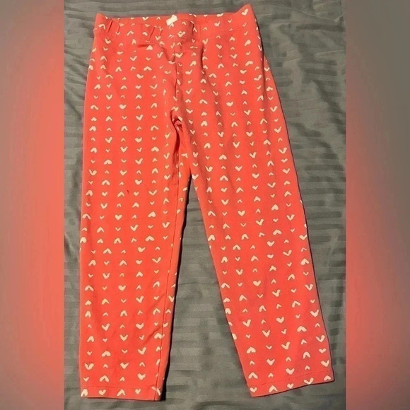 Lot of 3 Crew Crewcuts Girls Cropped Leggings Star & Heart Print & Strip floral - Picture 3 of 4